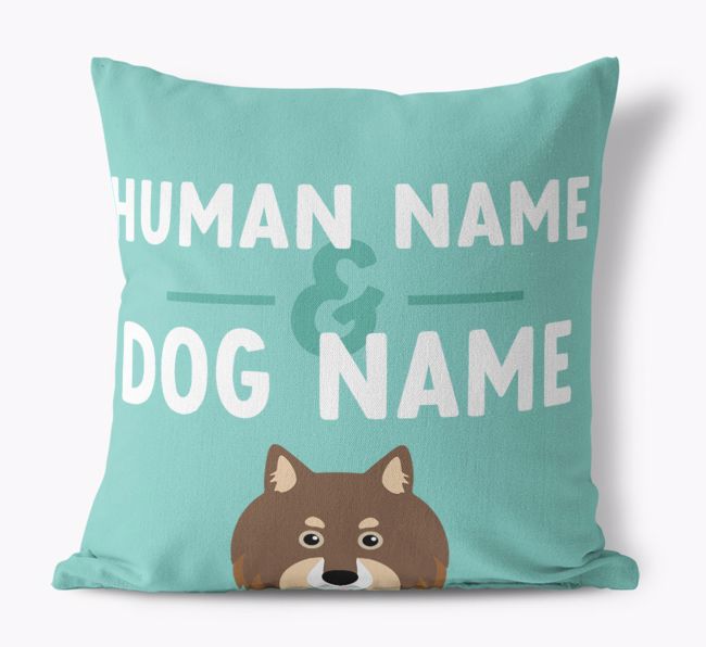 Human And Pet Name: Personalised {breedFullName} Canvas Cushion
